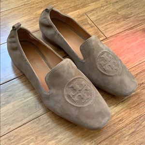 NEW TORY BURCH Sueded Brown Leather Loafer Flats 8